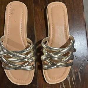 Women's Gold Strappy Sandals